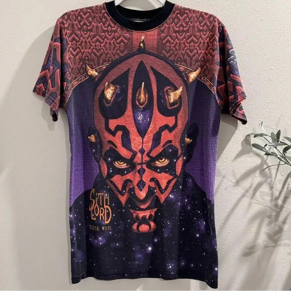 Vintage Star Wars Darth Maul All Over Print Lee Sport Mens Youth XL VTG USA AOP - Picture 1 of 6